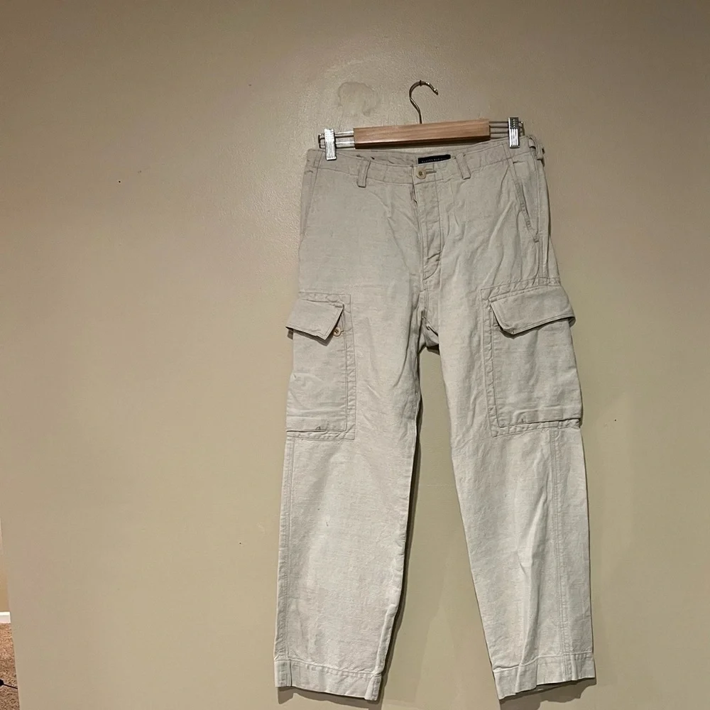 Vintage Banana Republic Women's Size  30/30 Linen Blend Cargo Button Fly Trouser